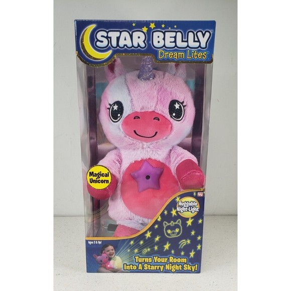 STAR BELLY Dream Lites - Shimmering Unicorn Plush Night Light 6 Colors New - Picture 1 of 9
